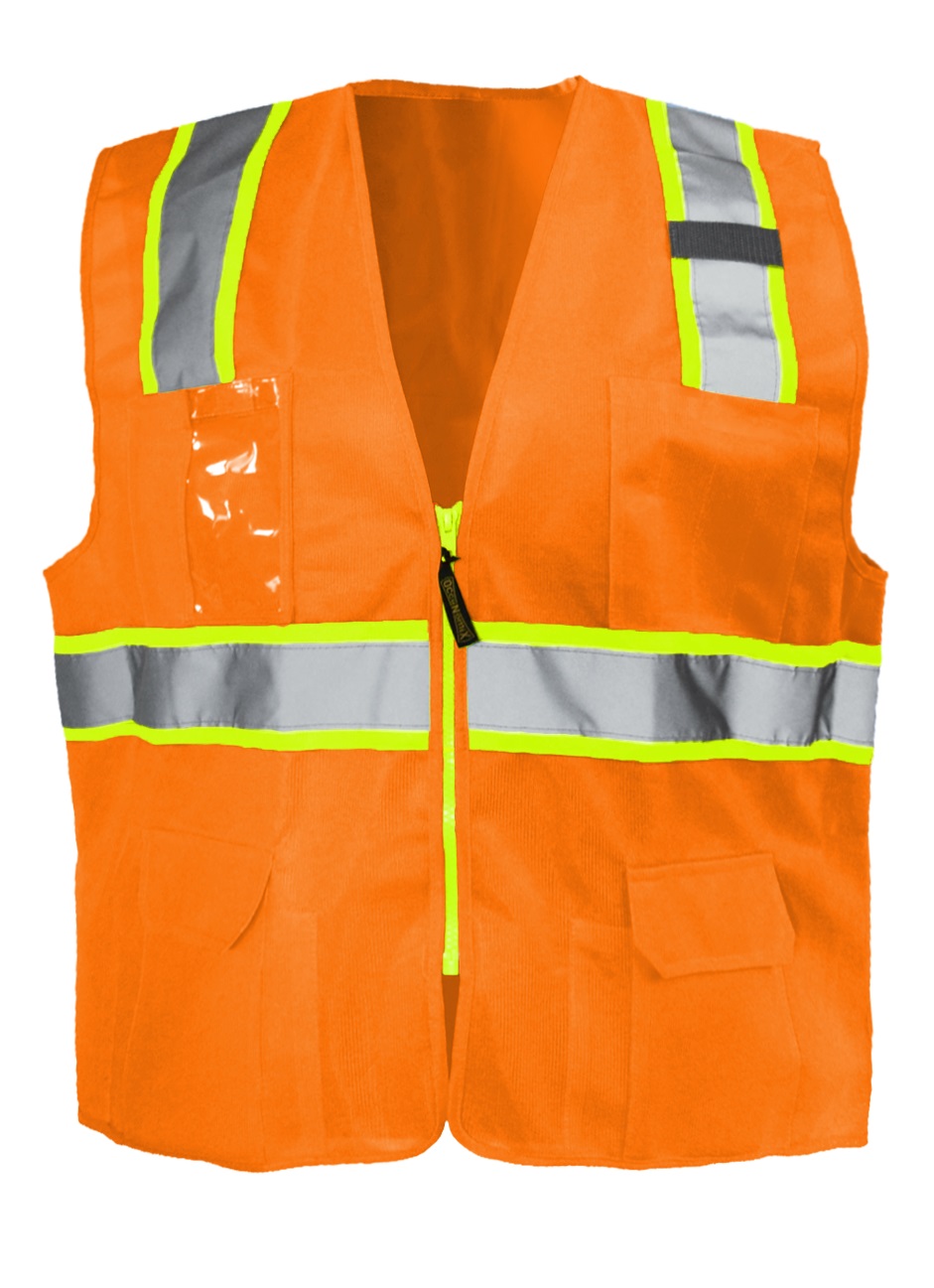SOLID TWO-TONE SURVEYOR VEST CLASS 2 ORG - Tagged Gloves